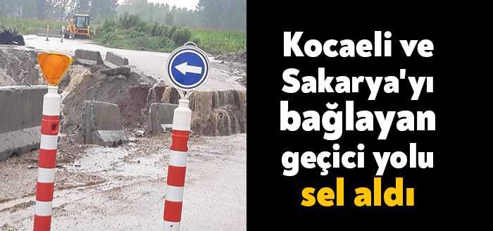 Kocaeli’yi Sakarya’ya bağlayan grup yol üzerinde yapılan geçici yol ve
