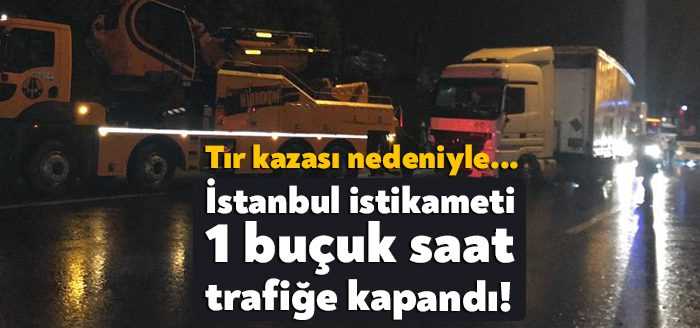 Kocaeli’de 20 ton sac taşıyan Romanya plakalı tır, yol kenarındaki