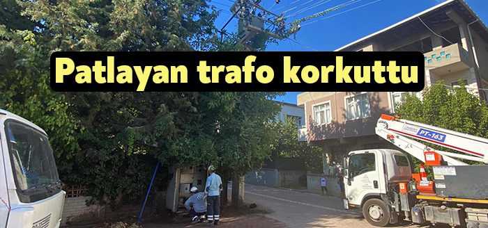 Kocaeli’nin Darıca ilçesinde elektrik tellerinin birbirine çarpması neticesinde patlayan trafoda