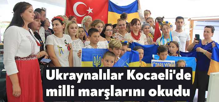 Ukrayna'nın 31. Bağımsızlık Günü'nde Kocaeli'de yaşayan Ukraynalılar milli marşlarını okudu.