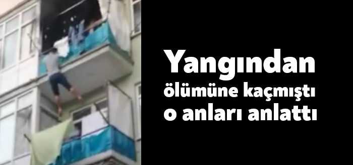 Kocaeli'nin Gölcük ilçesinde dün evinde çıkan yangında 3. kattaki balkondan
