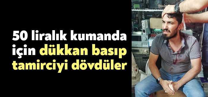 Kocaeli'de bozulan tente kumandasının garantiye girmemesine sinirlenen müşteri, 2 arkadaşını