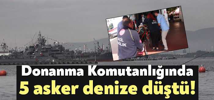 Kocaeli'de Gölcük Donanma Komutanlığında bulunan tersanede gemi boyayan 5 sözleşmeli