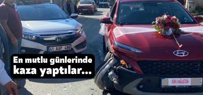Kocaeli’de kına gecesi için fotoğraf çekimine giden çift, gelin arabasıyla