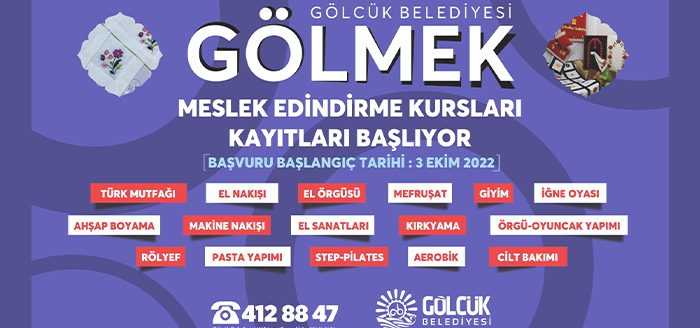 Gölcük Belediyesi Meslek Edindirme ve Hobi Kursları (GÖLMEK), 20 kurs