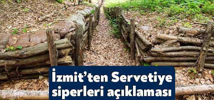 İzmit Belediyesi'nden Başiskele'de yer alan Servetiye siperlerinin yer aldığı mesire