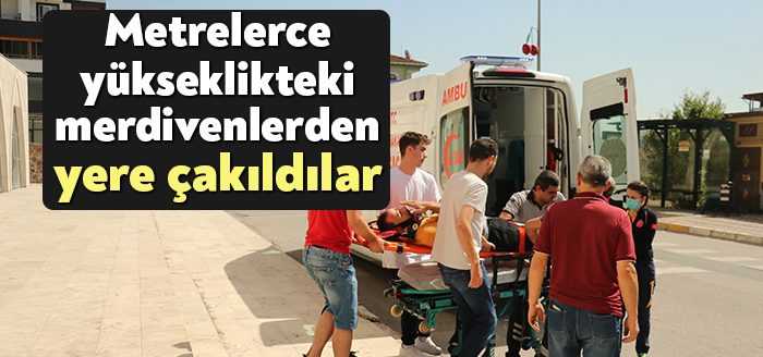 Kocaeli Üniversitesi Körfez Yerleşkesi kampüsündeki binaya yangın tesisatı hattı çeken