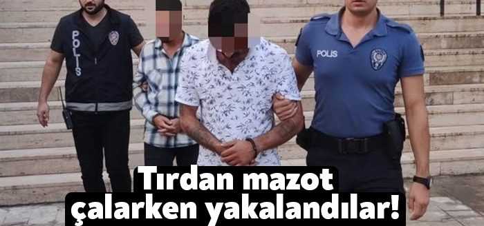 Kocaeli'de tırdan mazot çaldığı sırada suçüstü yakalanan 2 şüpheli tutuklandı.