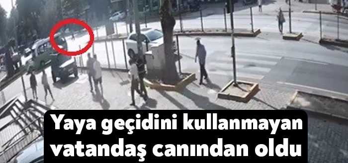 Kocaeli'nin Gölcük ilçesinde yaya geçidini kullanmadan karşıdan karşıya geçen vatandaşa