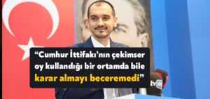 AK Parti İzmit İlçe Başkanı Ali Güney: Cumhur İttifakı’nın çekimser oy kullandığı bir ortamda bile karar almayı beceremedi