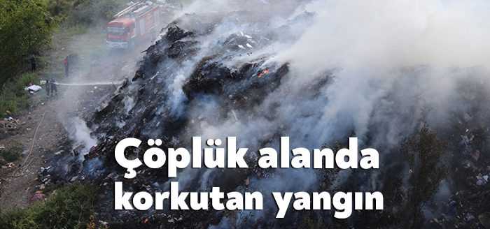Kocaeli'de çöplük alanda çıkan yangın, itfaiye ekiplerinin uzun uğraşları neticesinde