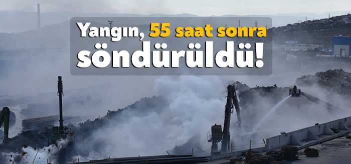 Kocaeli’nin Dilovası ilçesinde bir demir çelik fabrikasının hurda deposunda çıkan