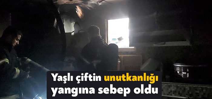 Kocaeli’nin Dilovası ilçesinde yaşlı çiftin ocağın üstünde unuttuğu yağ tenceresi