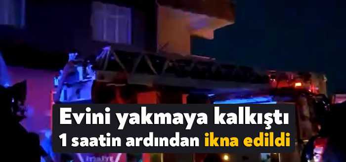 Kocaeli’nin Gebze ilçesinde bir şahıs, evini yakacağını pencereden bağırarak komşularına