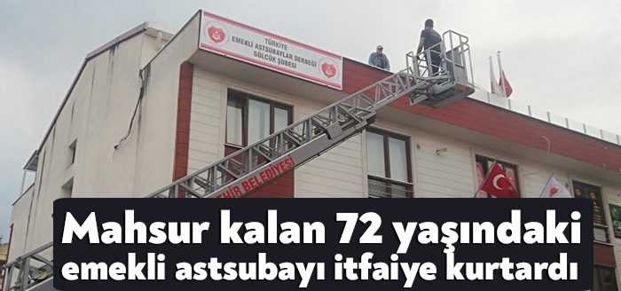 Kocaeli’nin Gölcük ilçesinde dernek lokalinin teras katında mahsur kalan 72