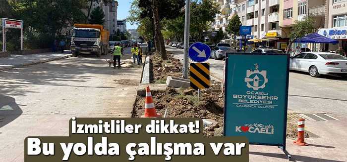 İzmit Kadıköy Mahallesi’ndeki Atatürk Bulvarı’nda üstyapı çalışmaları kapsamında 200 metrelik