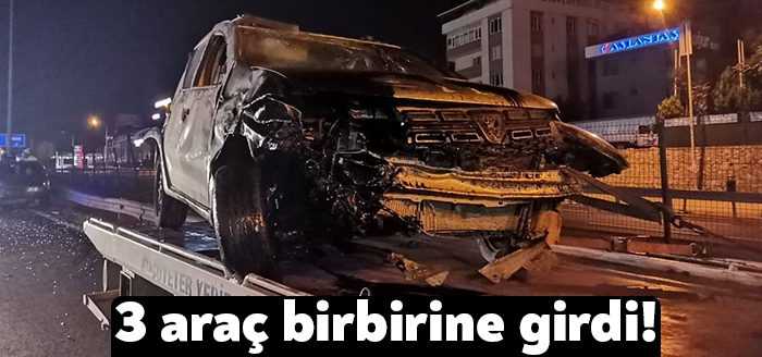 Kocaeli'nin Gebze ilçesinde 3 otomobilin karıştığı kazada 1 kişi yaralandı.
