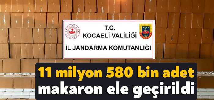 Kocaeli’de jandarma ekiplerince düzenlenen operasyonda piyasa değeri 2 milyon 316