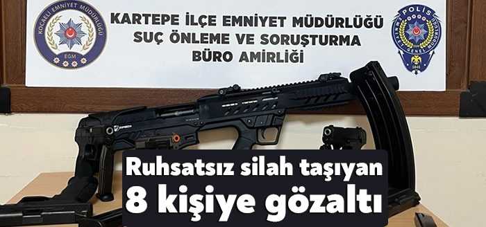 Kocaeli’de polis ekiplerince, silahla havaya ateş etme ve ruhsatsız silah
