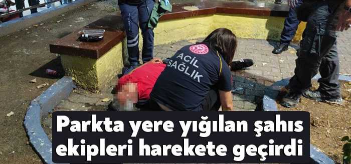 Kocaeli’de parkta alkol aldığı iddia edilen şahıs bir anda yere