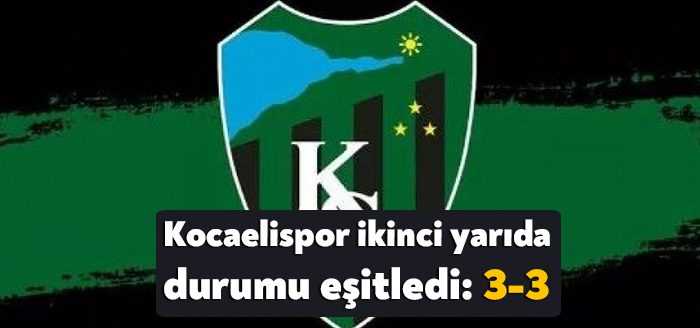 Kocaelispor, Sarıyer deplasmanında ilk yarıyı 3-0 geride kapatmasına rağmen ikinci