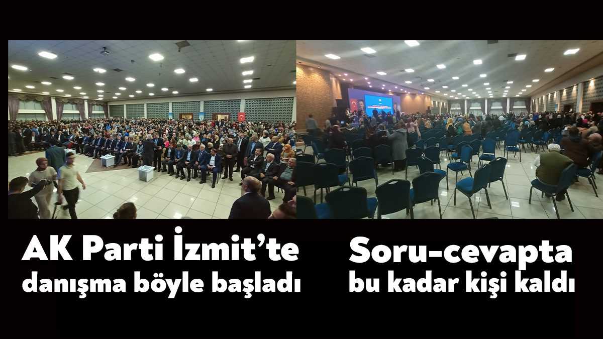 AK Parti İzmit İlçe Danışma toplantısında konuşmaların yapıldığı kısımda partililer