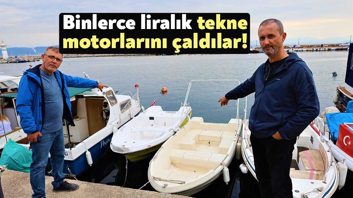 Kocaeli’nin Darıca ilçesinde gece saatlerinde balıkçı barınağına gelen hırsızlar, burada