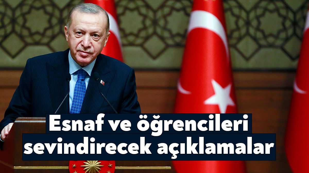 Cumhurbaşkanı Erdoğan, ailesinden uzakta okuyan öğrencilere yol desteği ve esnaflara