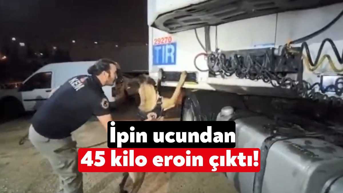  Kocaeli'de durdurulan tırın dorsesine zulalanmış halde 45 kilo eroin ele