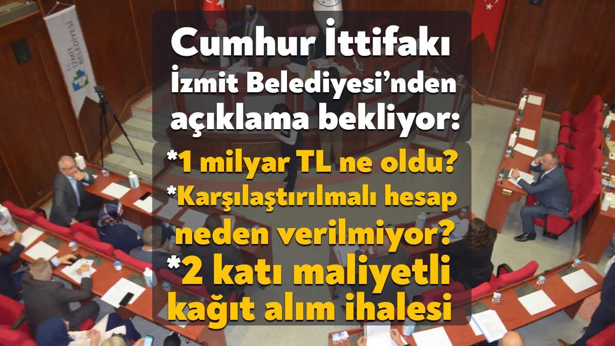 İzmit Belediyesi Cumhur İttifakı meclis üyeleri bugün yapılan toplantıda bazı