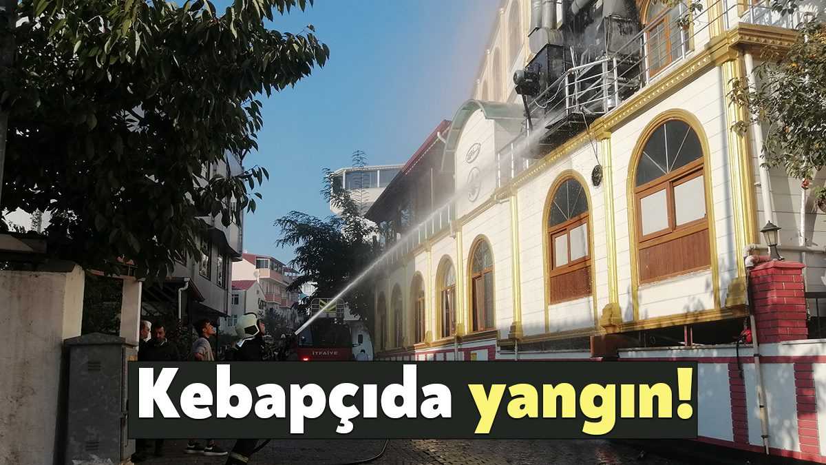 Kocaeli'nin Derince ilçesinde kebapçı dükkanının bacasında çıkan yangın itfaiye ekiplerince