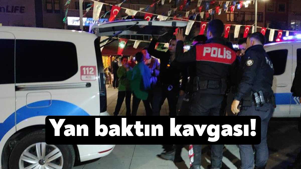 İzmit Kent Meydanı'nda iki grup arasında 'ne bakıyorsun' kavgası çıktı.