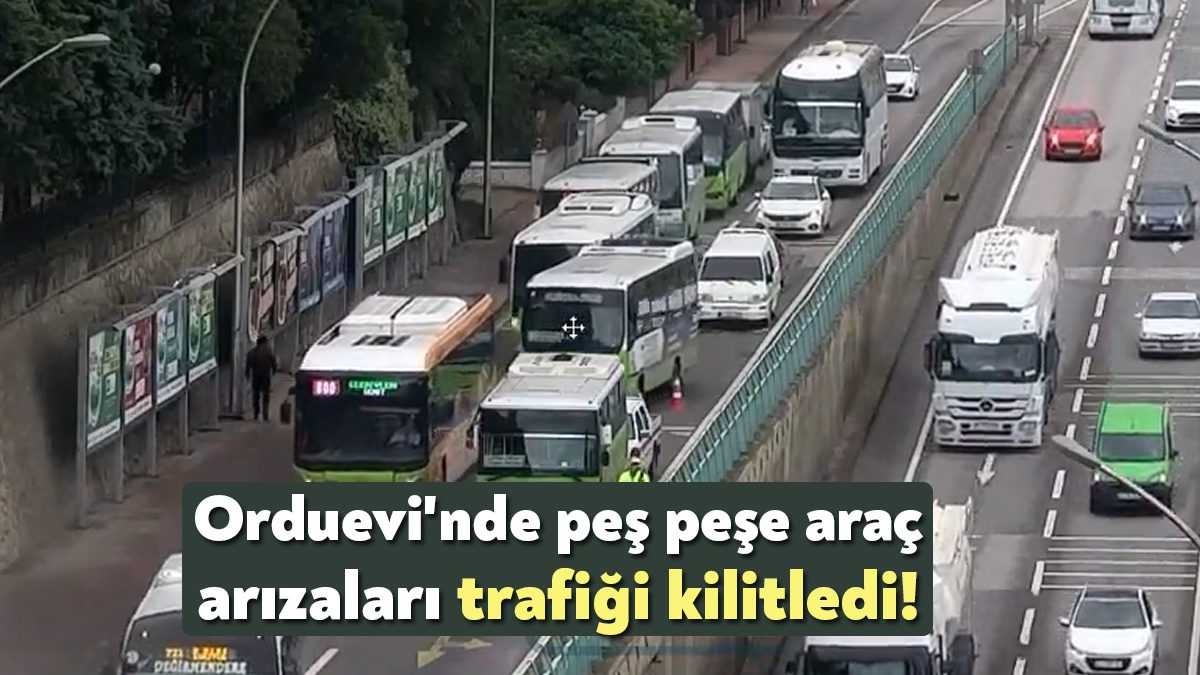 İzmit Seka Tüneli üzerinde Orduevi mevkiinde meydana gelen araç arızaları