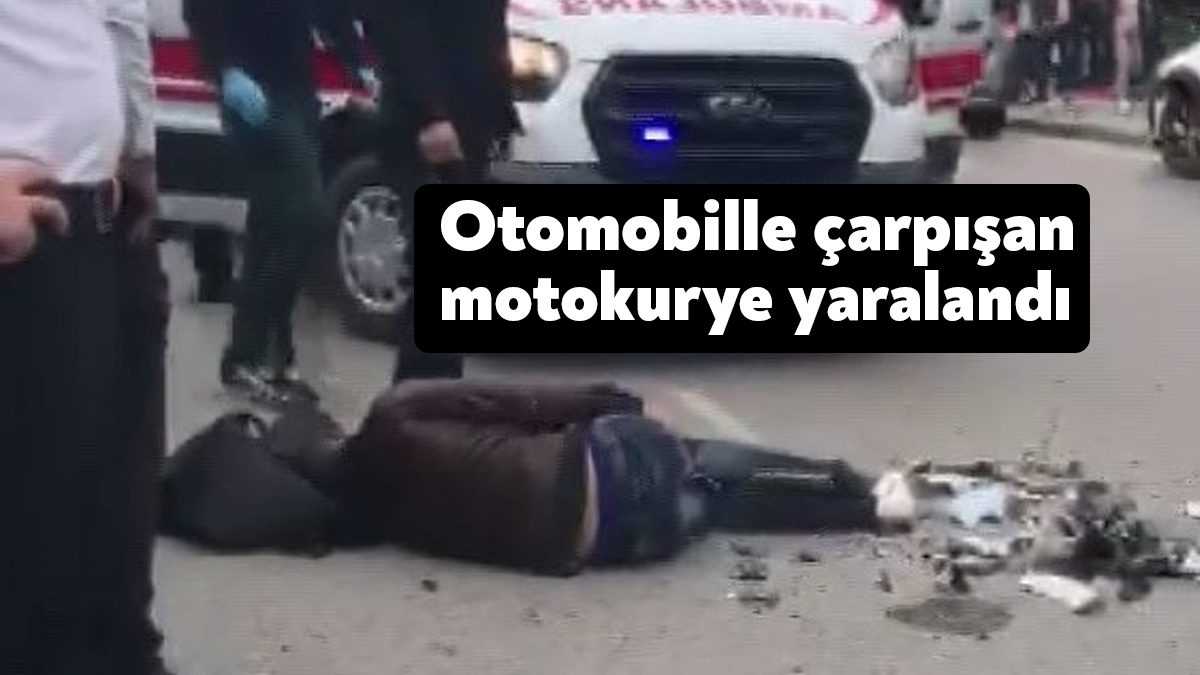 Kocaeli’de otomobil ile motosikletin çarpışması neticesinde meydana gelen kazada motokurye