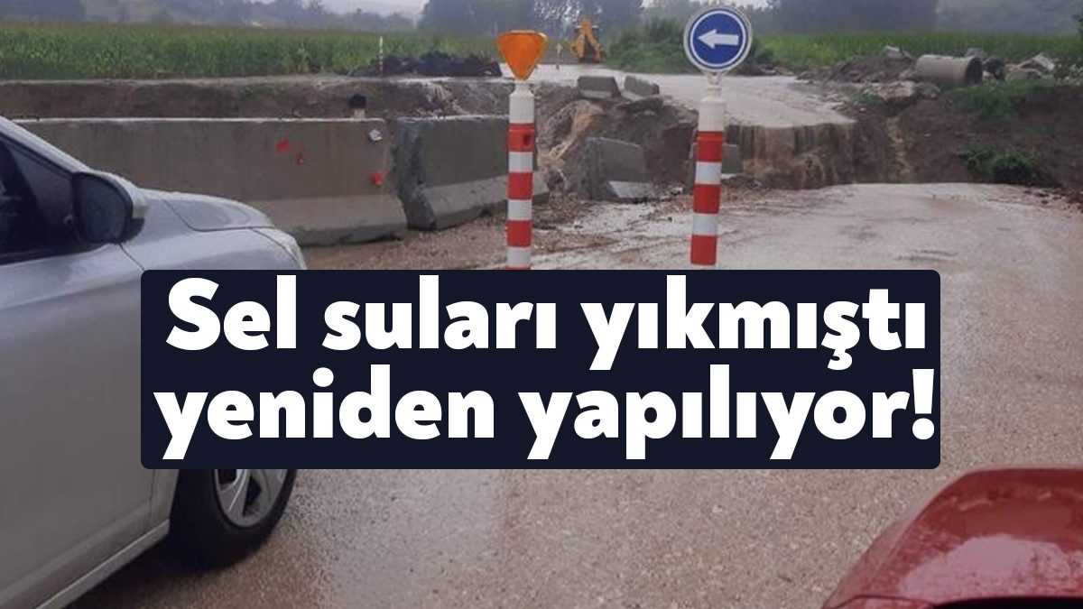 Kocaeli'yi Sakarya'ya bağlayan grup yol üzerinde yapılan geçici yol ve