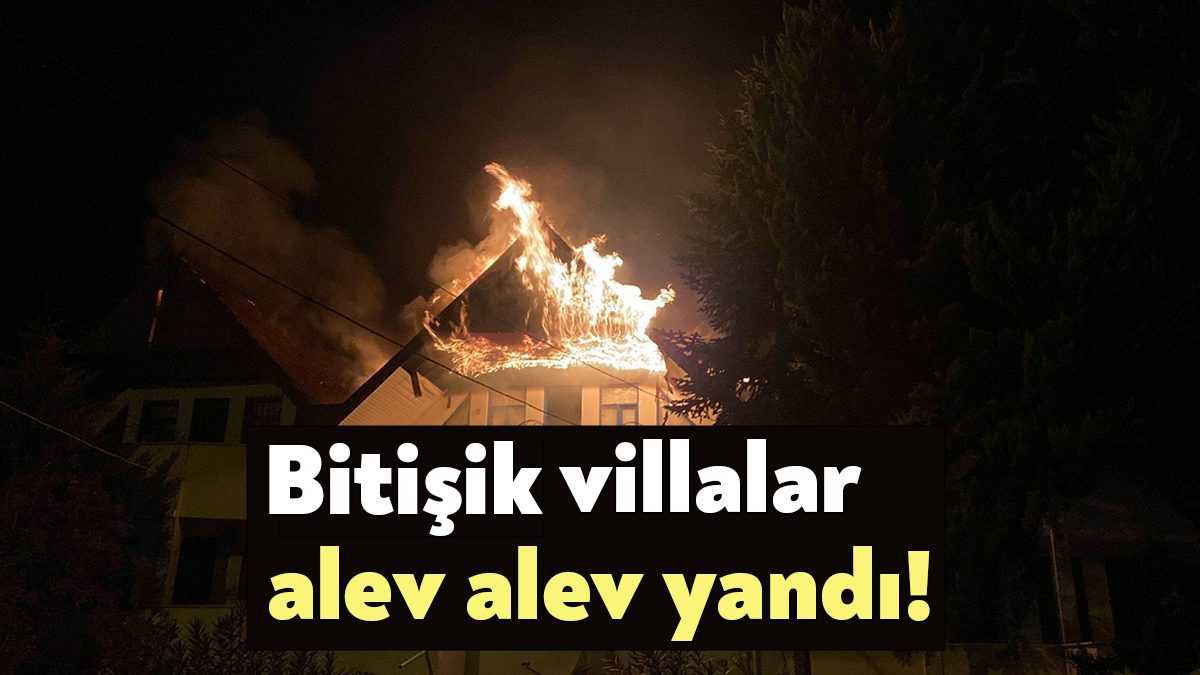 Kocaeli’nin Kandıra ilçesinde bitişik nizamda bulunan 2 villa alevlere teslim