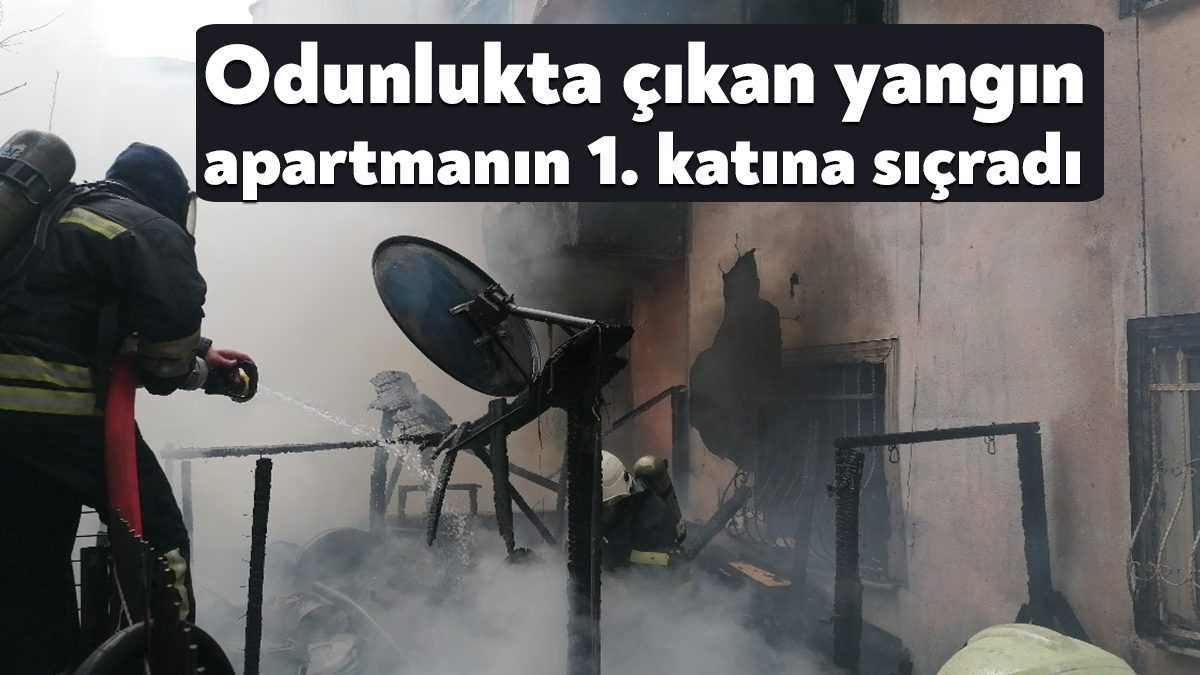 Kocaeli'nin Gebze ilçesinde 4 katlı apartmanın odunluğunda çıkan yangın, 1.