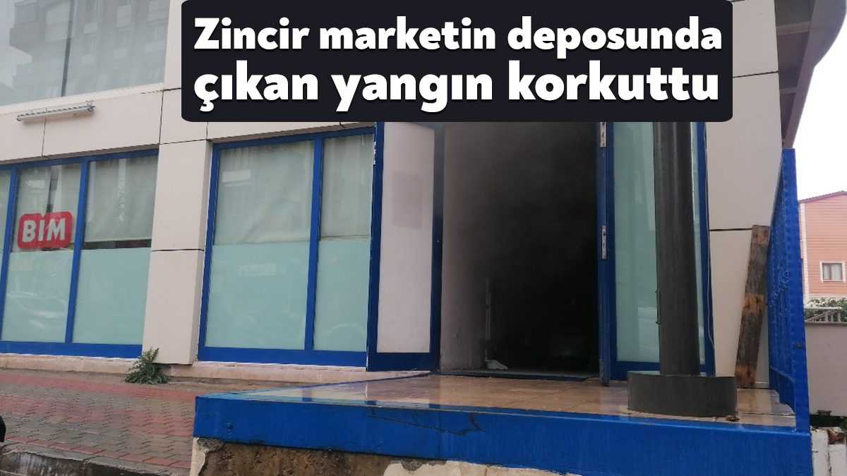 Kocaeli’nin Gebze ilçesinde bir zincir marketin deposunda çıkan yangın, itfaiye