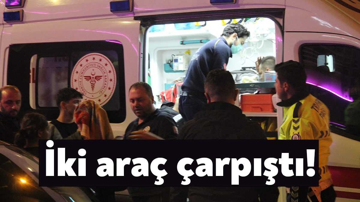  Kocaeli'de iki otomobilin çarpışması neticesinde meydana gelen trafik kazasında 2