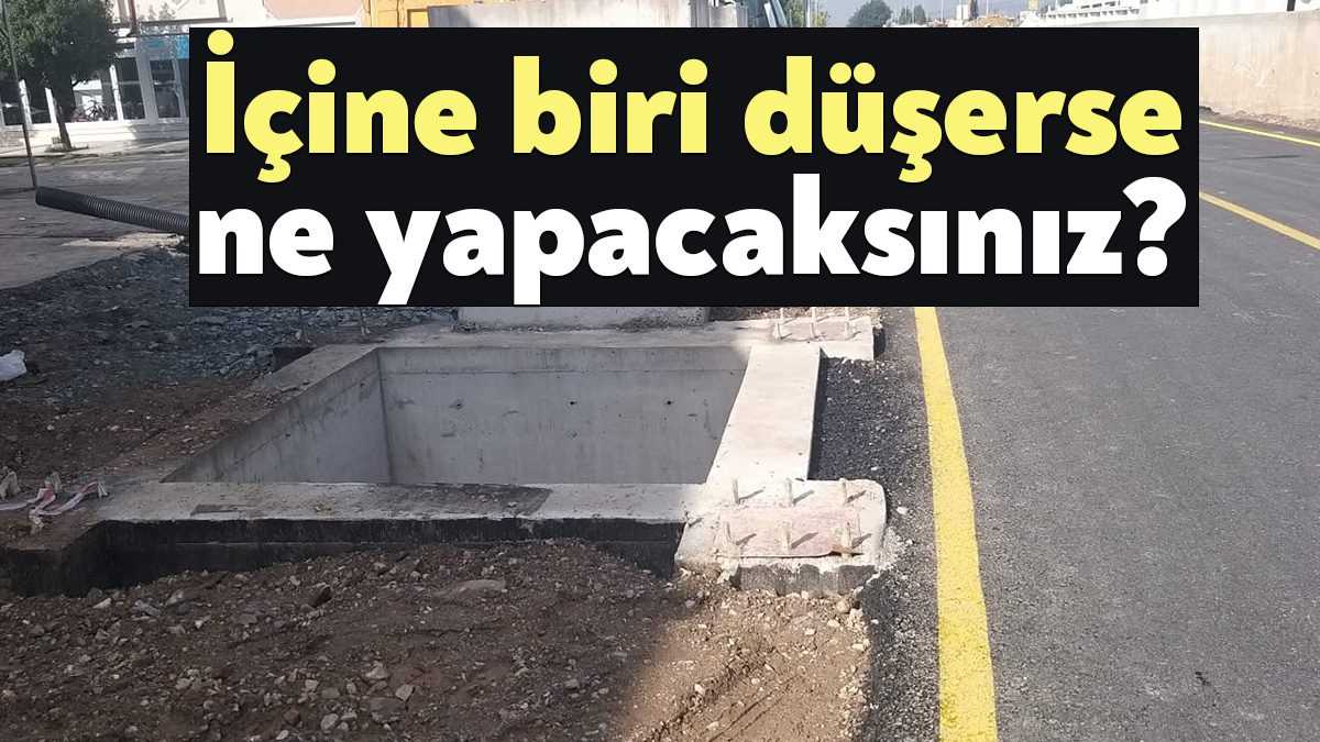 Kocaeli Kartepe Ankara Caddesi’nde üst geçit asansörü için açılan boşluk