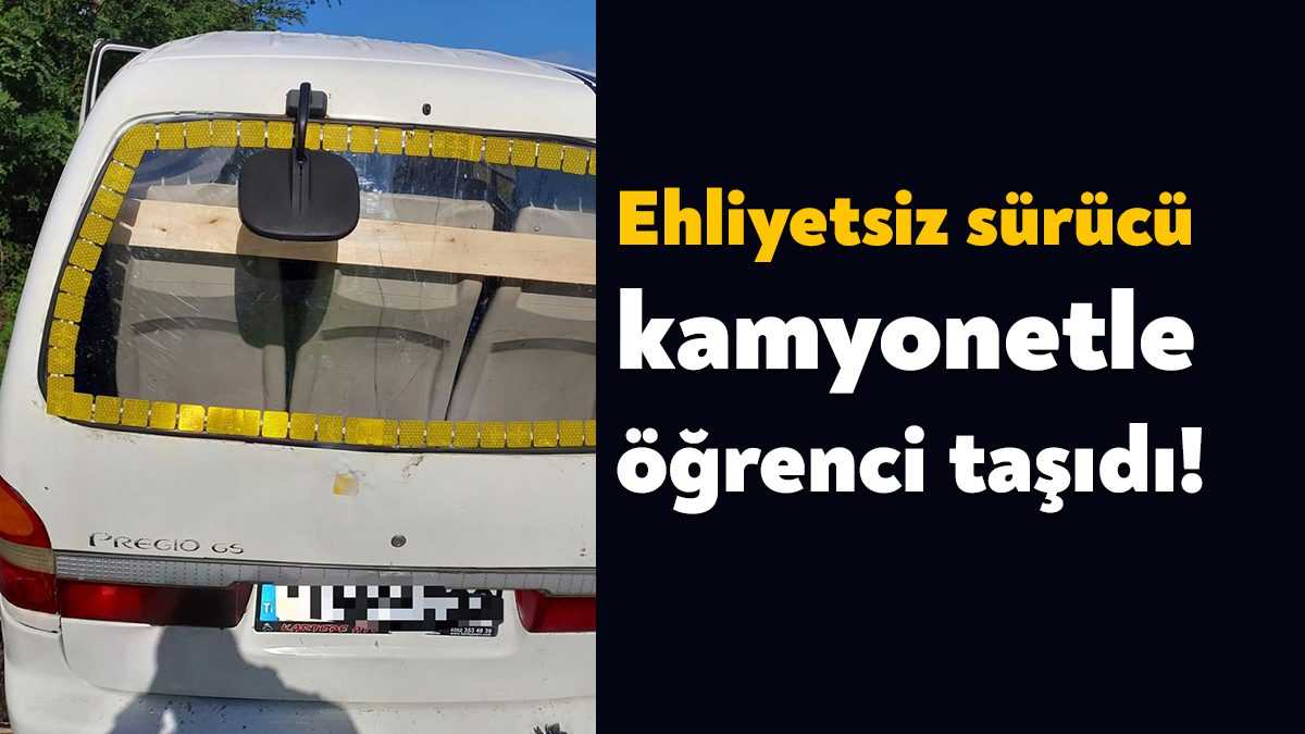Kocaeli’de polis ekipleri, kapalı kasa kamyonetle öğrenci taşımacılığı yapan sürücüye