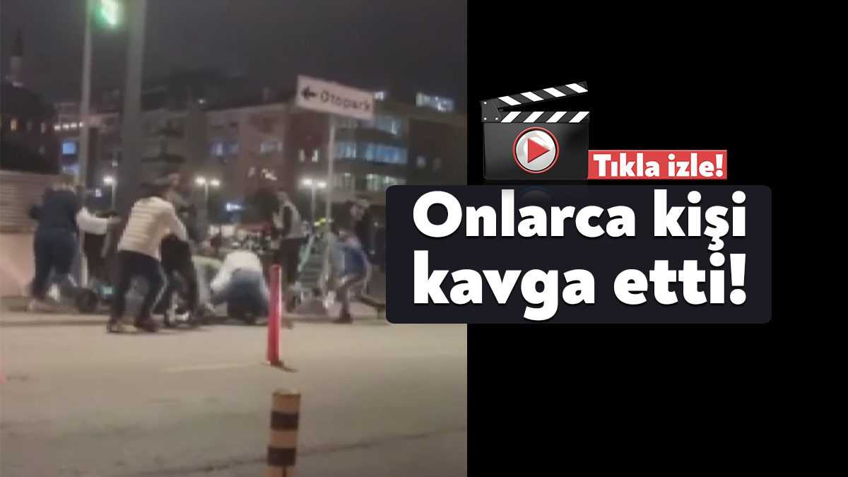 İzmit'te önünde şişe patlatılan bir grup ile başka bir grup