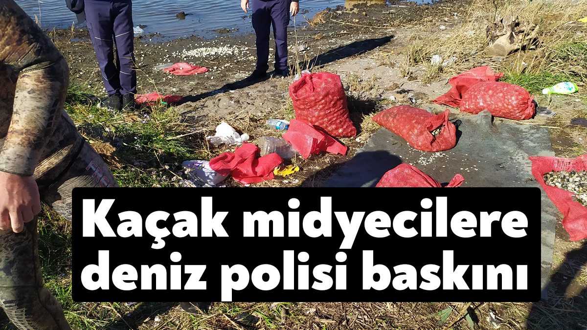 Kocaeli’de kaçak midye avcılığı yapan şahıslara deniz polisi baskın düzenledi.