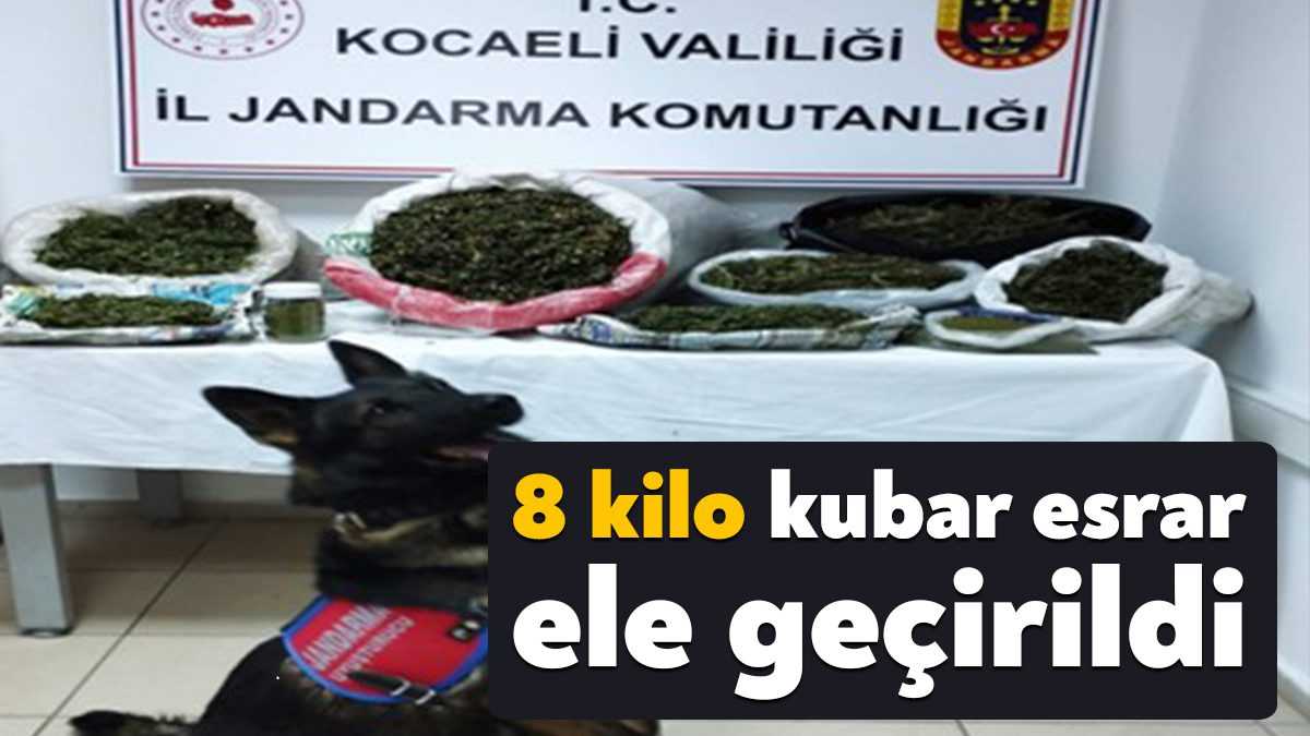 Başiskele'de yapılan uyuşturucu operasyonunda , 8 kilo 101 gram kubar