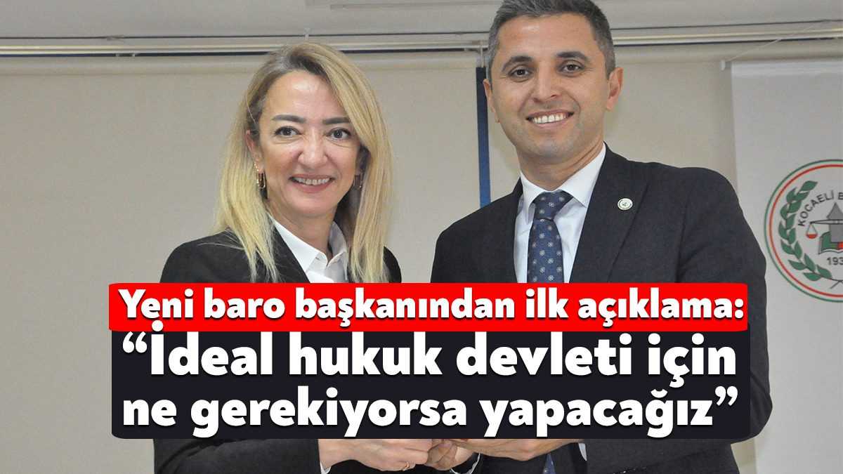 Kocaeli Barosu seçiminde başkan olarak seçilen Mehmet Gül ve yönetimi