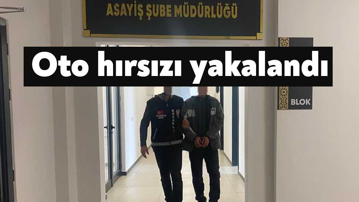 Kocaeli’de polis ekiplerince oto hırsızlığı suçundan yakalanan bir şahıs çıkarıldığı