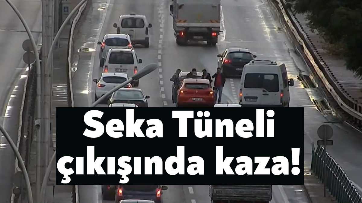 D-100 Ankara İstikametinde meydana gelen trafik kazası nedeniyle uzun kuyruk