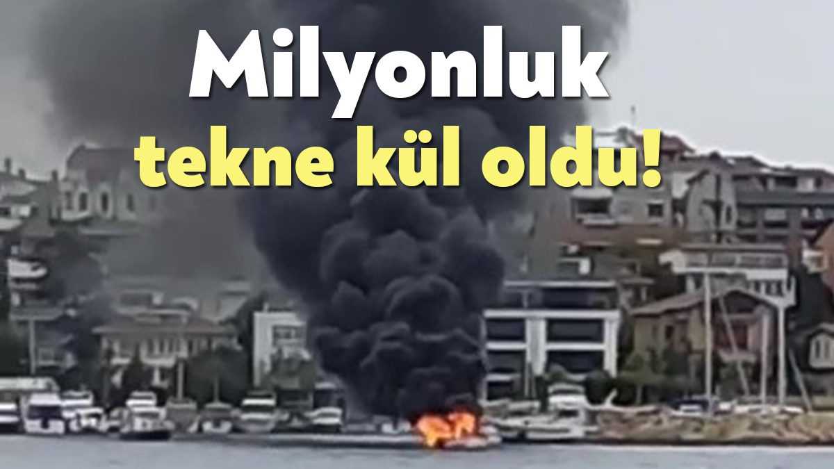  Kocaeli'de değeri 1 milyon liranın üzerinde olduğu öğrenilen tekne alevlere