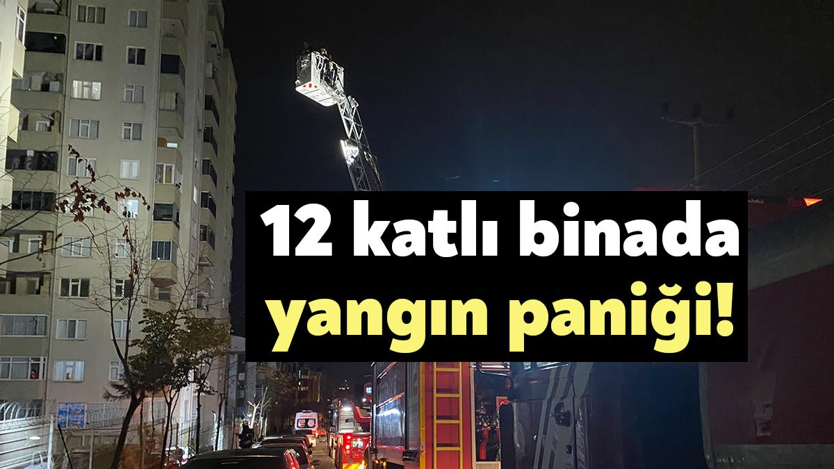 Kocaeli’nin Gebze ilçesinde 12 katlı binanın bir dairesinde çıkan yangın