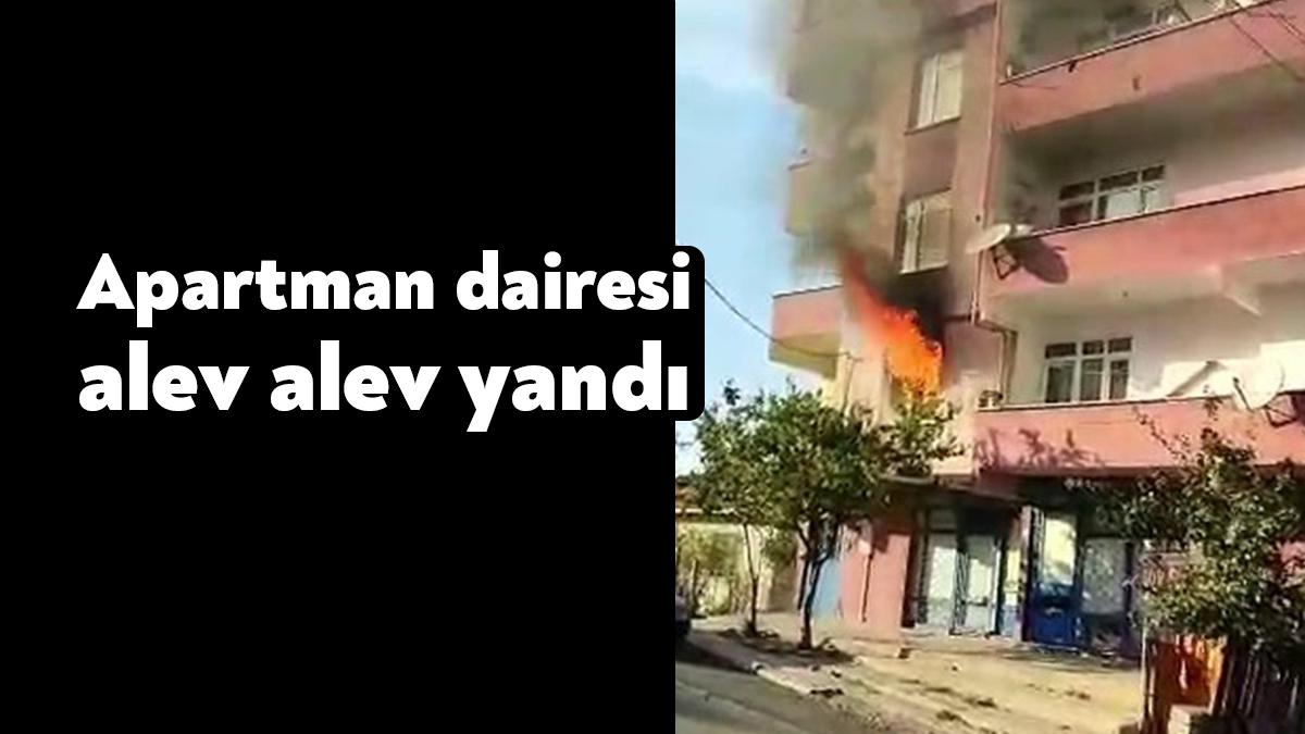 Kocaeli’nin Gebze ilçesinde bir apartman dairesi alevlere teslim oldu. Yangın,